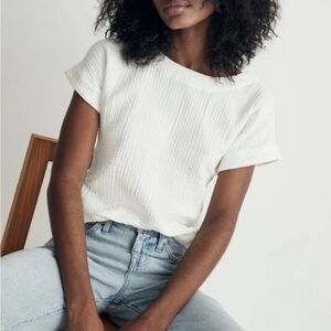 Madewell Double-Gauze Popover Top Lighthouse White NWT Size Large